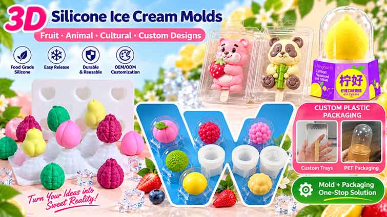 3D Silicone Ice Cream Molds