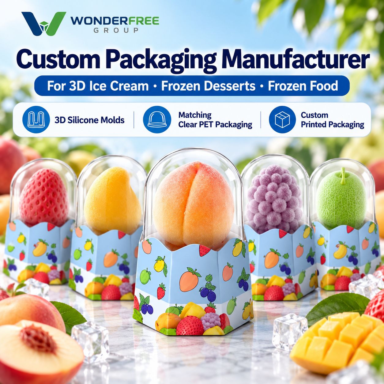 3D Ice Cream Silicone Molds & Matching Clear PET Packaging - 副本 - 副本 - 副本