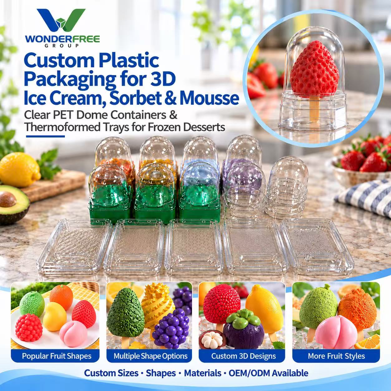 Custom Plastic Packaging for 3D Fruit Ice Cream